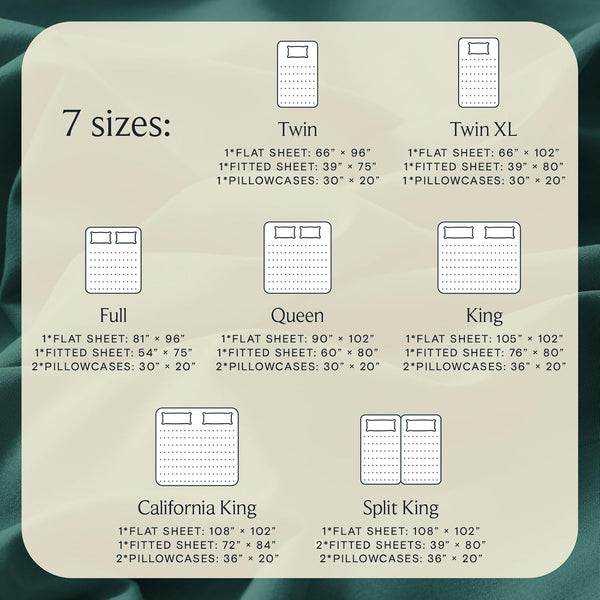 Cal King Size Sheets Set, Cooling & Soft Deep Pocket Bed Sheets, 4PC
