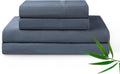 Cooling Bed Sheet Set with 100 Percent Rayon Derived from Bamboo, 500TC Fabric with 2 Pillowcases and Flat Sheet, Deep Pocket Fit 19'', Silky-Soft & Sweat Wicking, 4 Piece (King, Blue Grey)