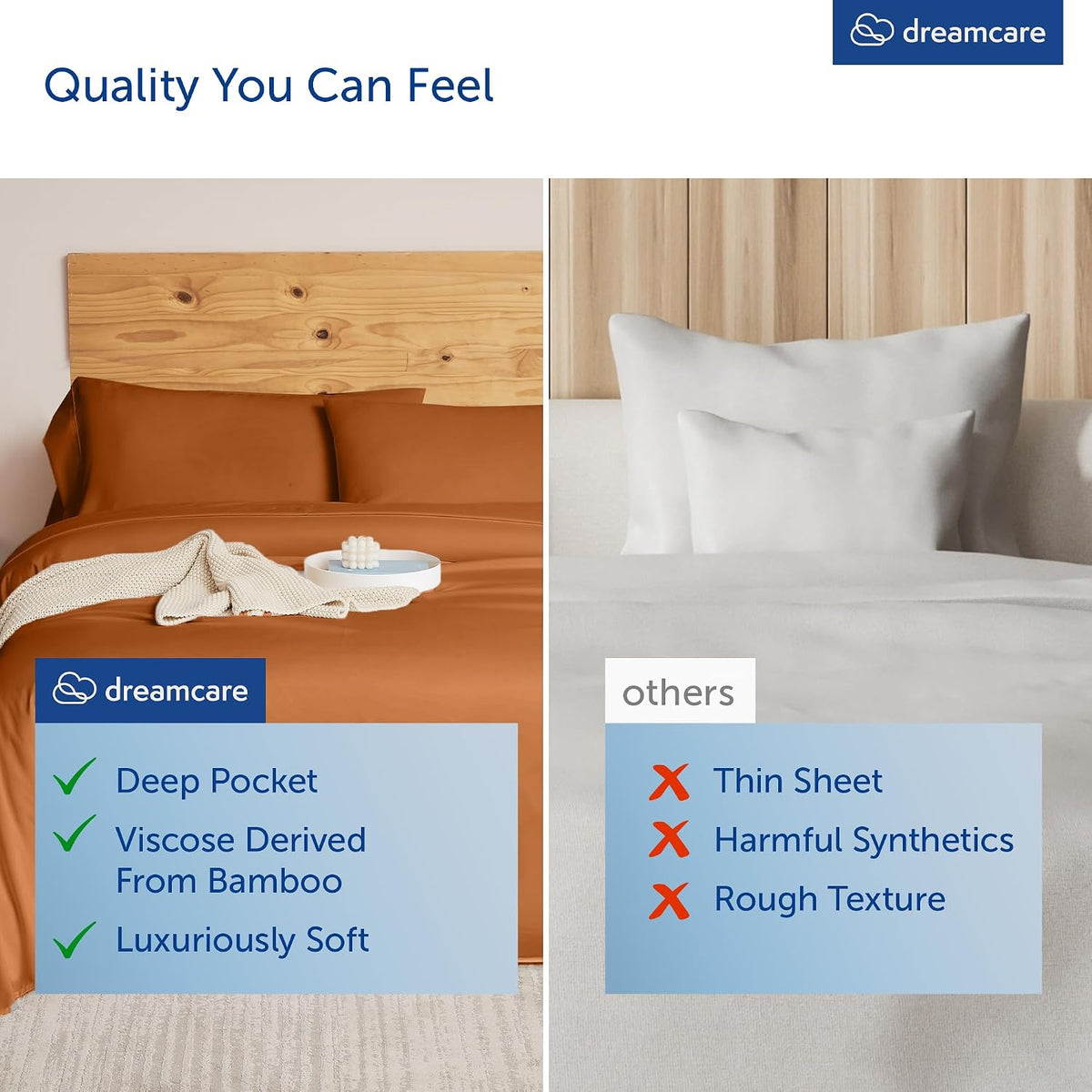 100% Rayon Bamboo Sheets Queen Size - 4Pc Cooling Sheets Queen