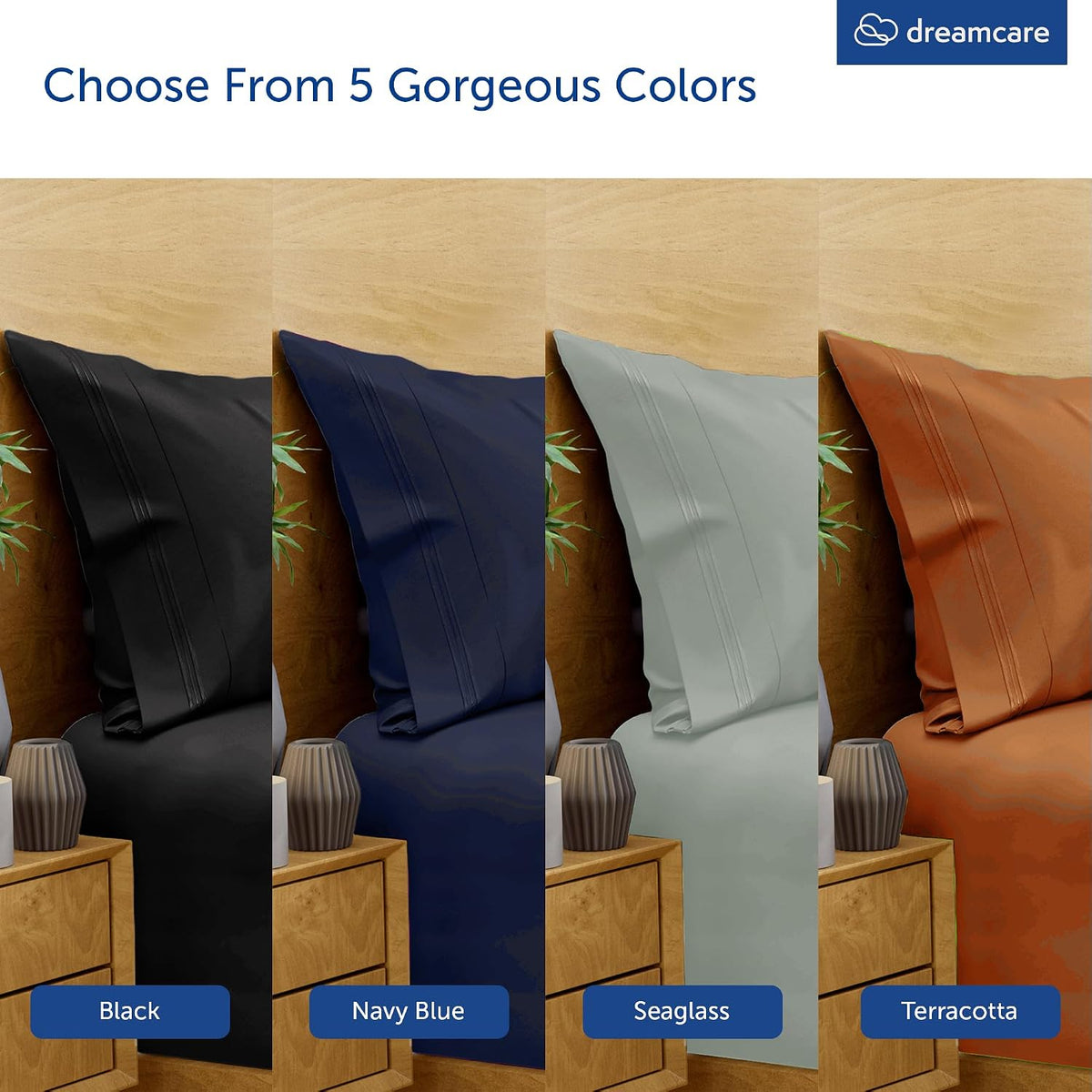 100% Rayon Bamboo Sheets Queen Size - 4Pc Cooling Sheets Queen